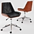 Adjustable Wood Office Chair 3D model small image 1