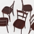 Elegant Walnut Bentwood Chair 3D model small image 3