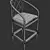 Modern Geometric Barstool 3D model small image 2