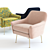 Modern Western Elm Phoebe Chair 3D model small image 3