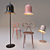 Elegant Ribbon Chair & Lolita Lamp 3D model small image 1