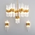 Golden Crystal Empire Chandelier 3D model small image 1