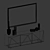 Modern Kayak Credenza Sideboard 3D model small image 3