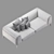 Refined Modern Sofa: Metropolitan 3D model small image 3