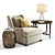 Colin Cab Armchair: Elegant 3D Furniture Set 3D model small image 1