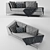 Sleek Modern 3-Seater Sofa 3D model small image 1