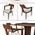 Elegant Walnut Dining Set 3D model small image 2