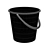 Durable Plastic Bucket, 23cm Dimensions 3D model small image 2