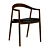 Hata Walnut Leather Chair: Timelessly Elegant Design 3D model small image 1