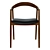 Hata Walnut Leather Chair: Timelessly Elegant Design 3D model small image 2