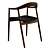 Hata Walnut Leather Chair: Timelessly Elegant Design 3D model small image 3