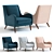 West Elm Sebastian Chair: High-Detail 3D Set 3D model small image 1
