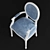 Elegant French Style Dining Chair 3D model small image 3