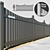 Sleek Black Fence with Optional White Wood 3D model small image 1