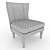 Luxury Quilted Italian Walnut Wing Chair 3D model small image 3