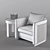 Elegant Infinity Occasional Chair & Stylish Metal End Table Set 3D model small image 3