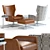 West Elm Hemming Leather Swivel Armchair 3D model small image 1