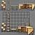 Title: Metal & Wood Furniture Set | Stylish & Functional 3D model small image 1