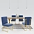 Modern Gray Dining Set 3D model small image 1