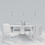 Modern Gray Dining Set 3D model small image 3