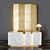 Designer Reception Desk: Eichholtz Antique Brass & White Glass 3D model small image 1