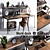 Loft Workspace Set | Desk, Chair, Lamp 3D model small image 1