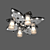 Modern Black Chrome Chandelier 3D model small image 2