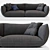 JALIS Sectional Fabric Sofa 3D model small image 1