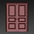 Elegant Interroom Double Door 3D model small image 3