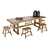 Natural Wood Table Set 3D model small image 1