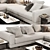 Elegant Minotti Alexander Sofa Set 3D model small image 2