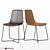 Modern Leather Dining Chair 3D model small image 1