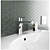 Sleek Bathroom Set: Modern, Illuminated Mirror, Detailed Drawer Interior 3D model small image 2