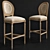 Vintage-inspired RH Counter Stools 3D model small image 1