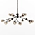 Elegant Amber Glass Chandelier 3D model small image 1