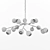 Elegant Amber Glass Chandelier 3D model small image 2