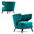 Elegant Art Deco Armchair 3D model small image 1