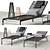 Sleek Idle Black Sun Lounger Set 3D model small image 1