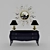 Elegant Console Set with Lamp & Mirror 3D model small image 1