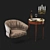 Elegant Armchair Table: Wine & Candles 3D model small image 2