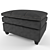 Luxury Leather Ottoman 3D model small image 1