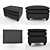 Luxury Leather Ottoman 3D model small image 2