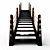 Ethnic Wooden Staircase | Handcrafted 3D model small image 2