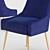 Navy Velvet Side Chair: Beatrix Beauty 3D model small image 2