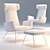 Elegant Pianca Dora Armchair & Ottoman 3D model small image 3