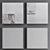 Modern Grey Picture Set 3D model small image 1