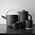 Elegant Black Nordic Dinnerware 3D model small image 1