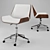 Herning Wood Faux Leather Office Chair 3D model small image 1