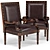 Tristan Dark Brown Faux Leather Accent Chair 3D model small image 1