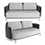 Modern Tape Sofa in Charcoal Gray 3D model small image 1